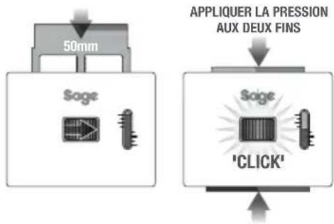 50mm Sage APPLIQUER LA PRESSION AUX DEUX FINS Sage 'CLICK'