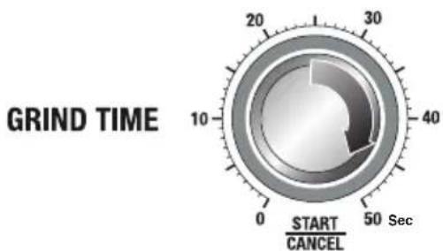 GRIND TIME 20 30 10 40 0 50 Sec START CANCEL
