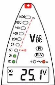 1400 1000 690 400 230 127 50 24 12 DC - 25.1V VAC DC Ph ELV +○~-
