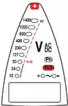 1400 pc 1000 690 400 230 127 50 24 12 V AC DC Ph ELV +○~○-