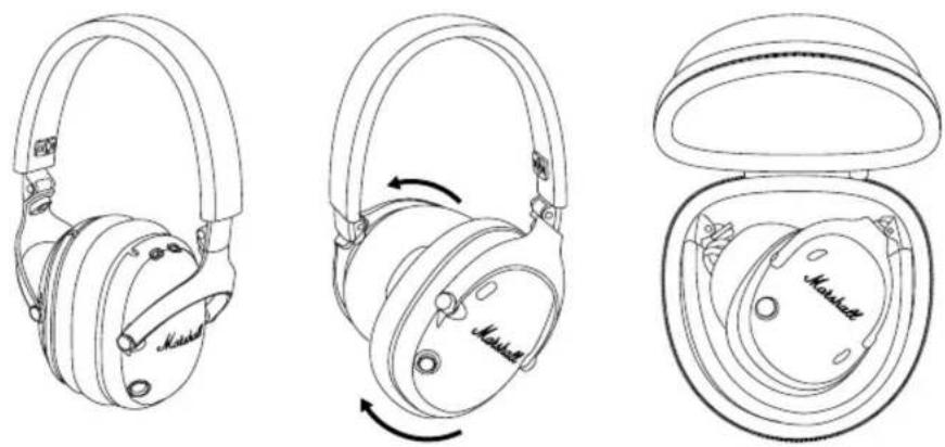 MARSHALL Monitor III A.N.C. - RANGEMENT DU CASQUE DANS L'ÉTUI - 1