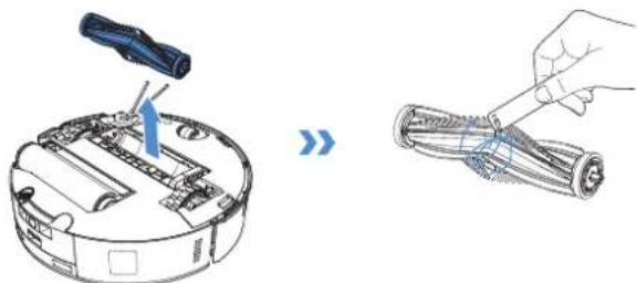 ECOVACS DEEBOT X9 PRO OMNI - ③ Wartung von Haupt- und Seitenbürste Reinigen der Hauptbürste. - 2