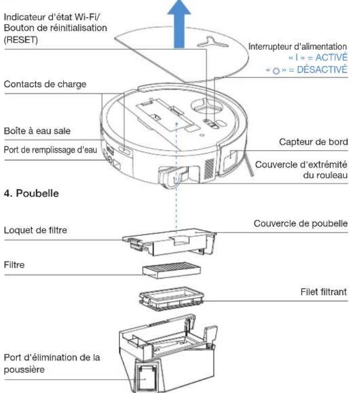 ECOVACS DEEBOT X9 PRO OMNI - Bouton de réinitialisation (RESET) - 1