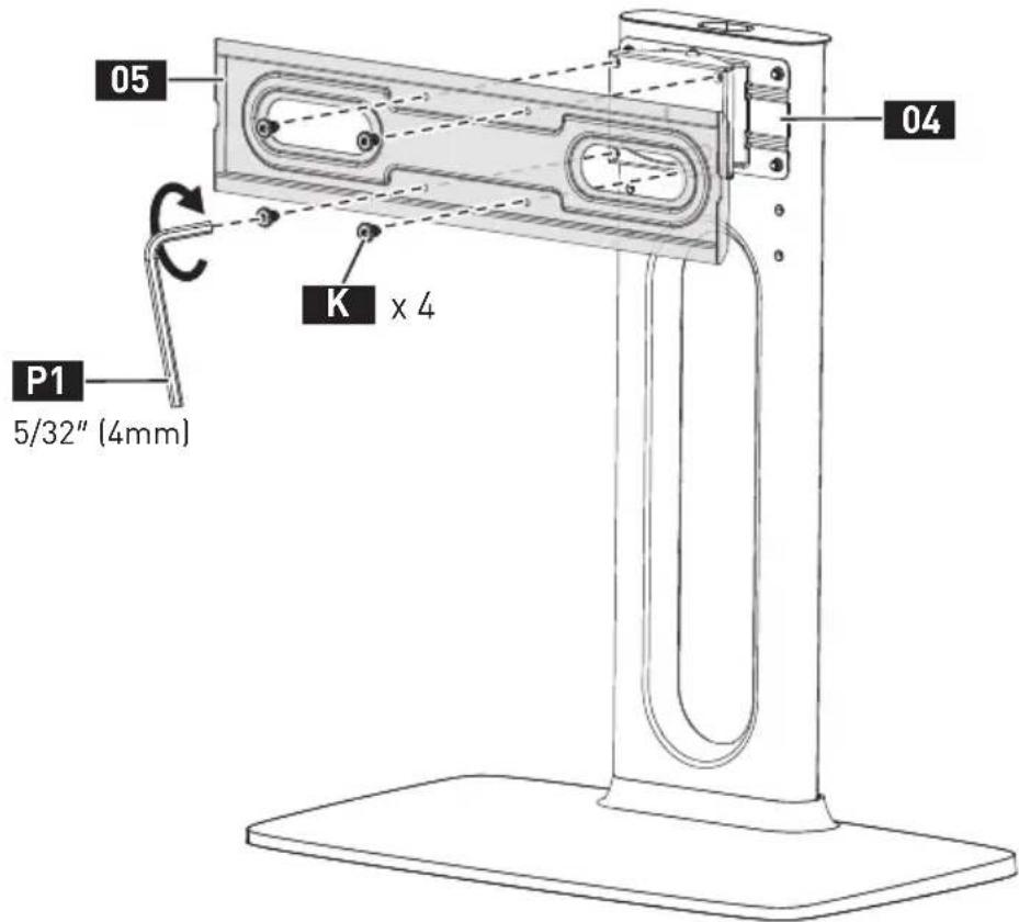 ErgoAV ERTSX2-01B - STEP 3 Secure the TV Plate to the Support Pillar - 8