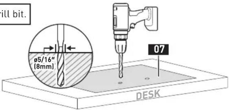 ErgoAV ERTSX2-01B - STEP 6 Secure the Base to the Wooden Table Furniture (Optional) - 1