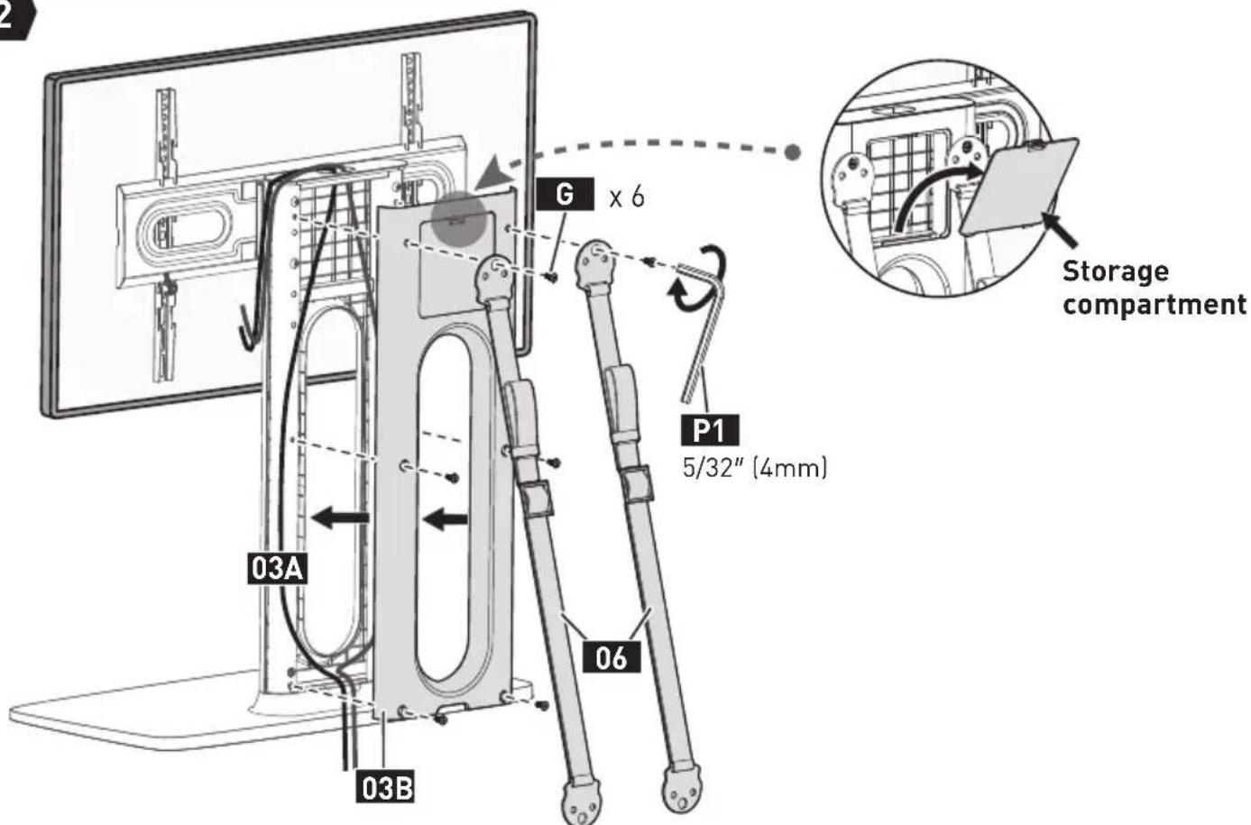 ErgoAV ERTSX2-01B - STEP 5 Manage the Cables and Attach the Back Cover - 2