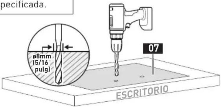 ErgoAV ERTSX2-01B - PASO 6 Asegure la base al mueble de mesa de madera (opcional) - 1
