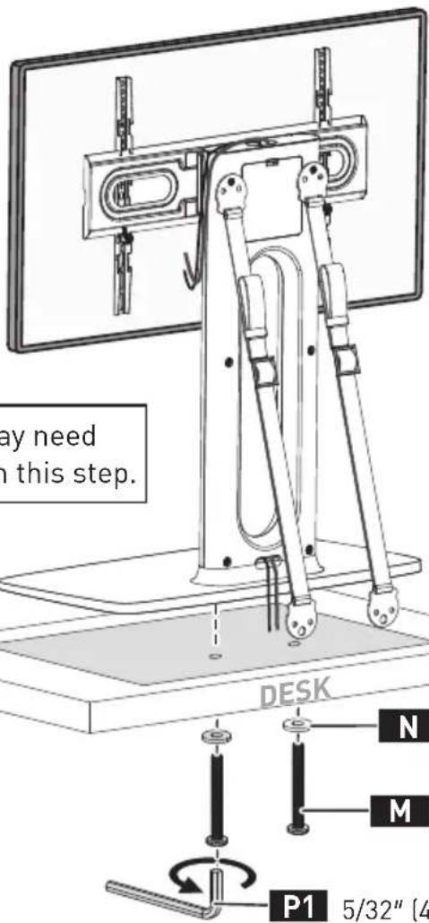ErgoAV ERTSX2-01B - STEP 6 Secure the Base to the Wooden Table Furniture (Optional) - 4