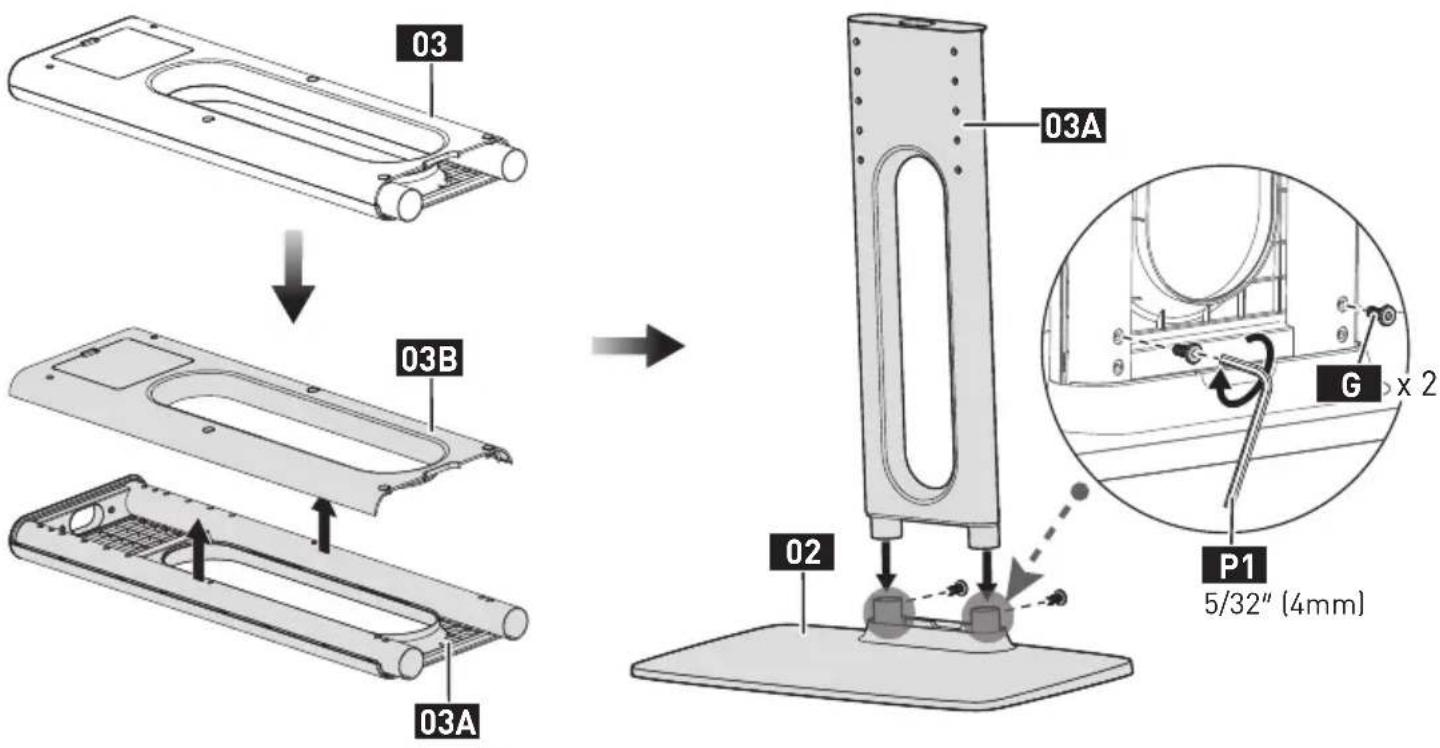 ErgoAV ERTSX2-01B - STEP 2 Connect the Support Pillar to the Base - 1