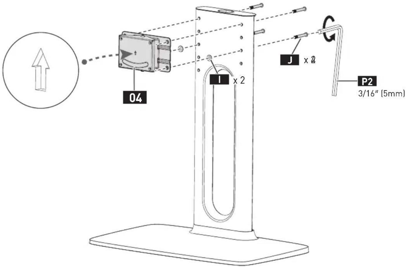 ErgoAV ERTSX2-01B - STEP 3 Secure the TV Plate to the Support Pillar - 5