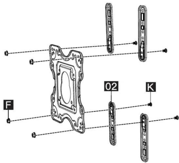 ErgoAV ERMMM4-01B - Option B Nécessité de fixer les supports d'extension [02] au plaque frontale [01A] - 7