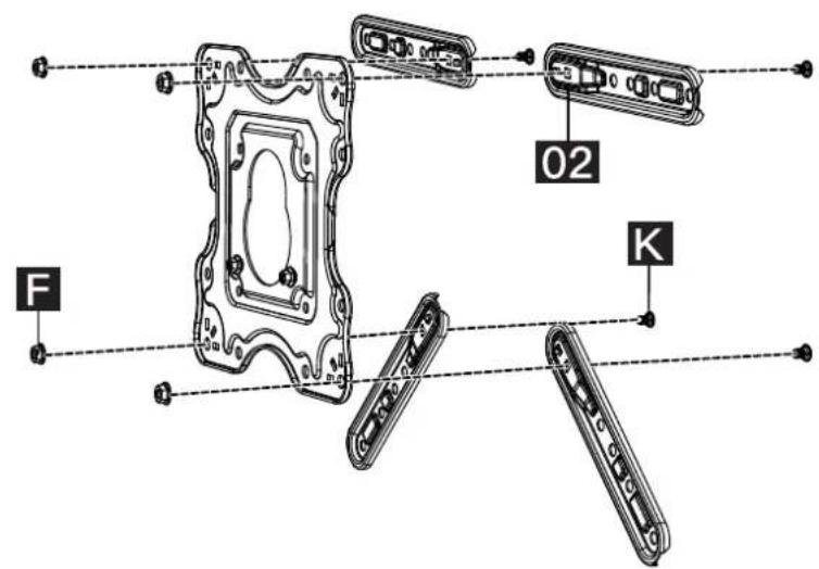 ErgoAV ERMMM4-01B - Option B Nécessité de fixer les supports d'extension [02] au plaque frontale [01A] - 9