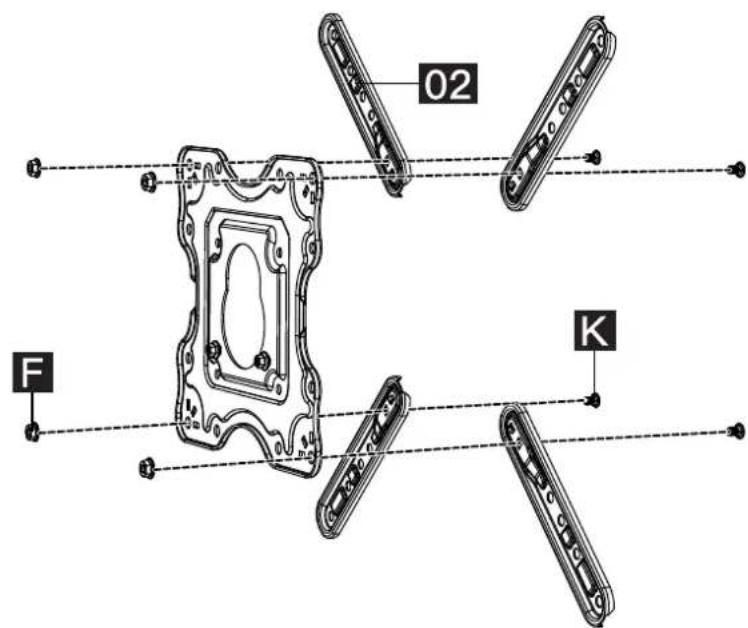 ErgoAV ERMMM4-01B - Option B Nécessité de fixer les supports d'extension [02] au plaque frontale [01A] - 5