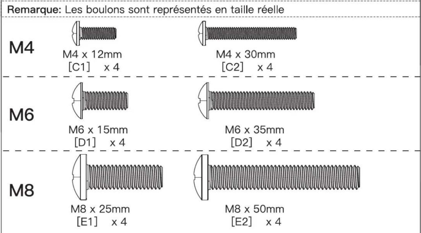 ErgoAV ERMMM2-01B - Boulons de téléviseur [Une seule taille de boulon convient à votre téléviseur] - 1