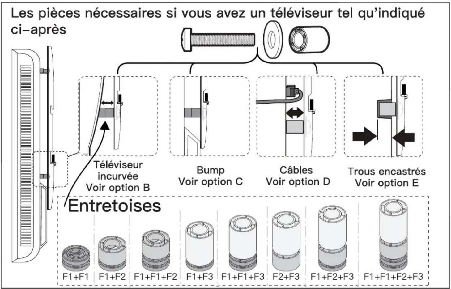 ErgoAV ERMMM2-01B - Étape 1 Fixez les supports du téléviseur sur le téléviseur - 5