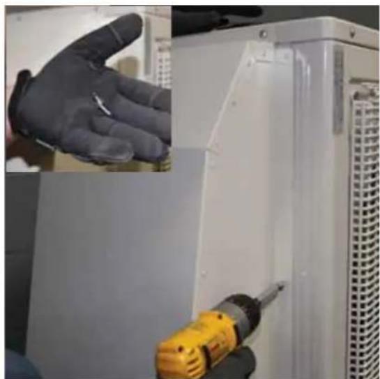 HAIER Tempo 1U3036TL2HFA - Installation du capot à neige létral (suite) - 1