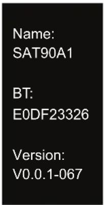 Name: SAT90A1 BT: E0DF23326 Version: V0.0.1-067