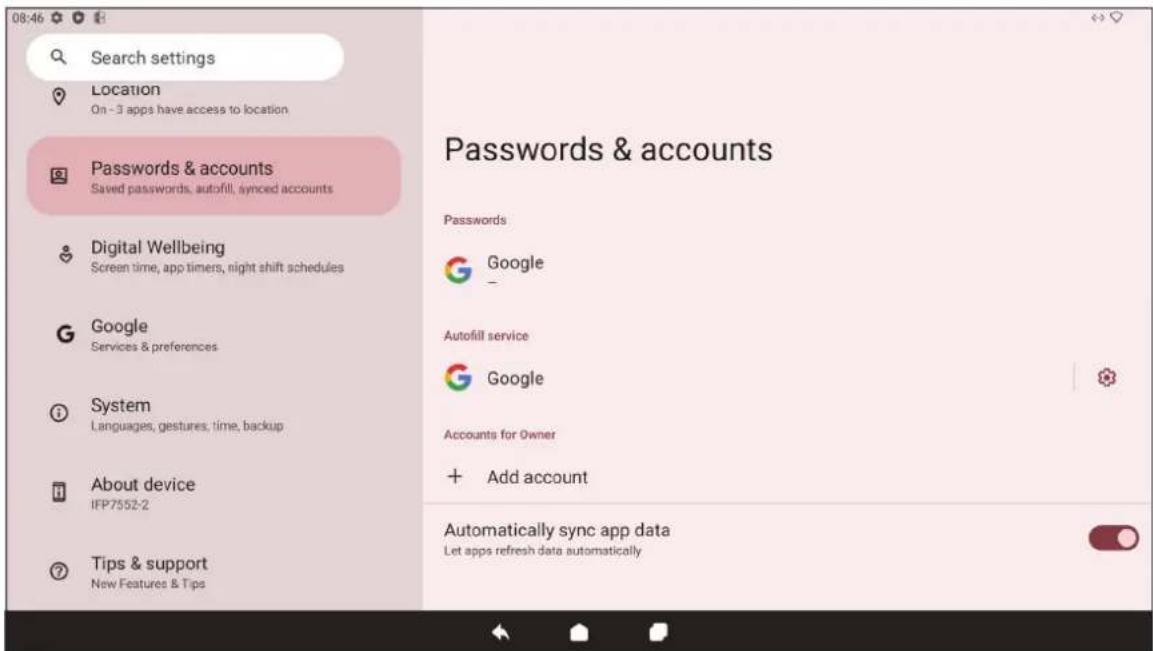 VIEWSONIC ViewBoard IFP8634 - Passwords & Accounts (密碼和帳戶) - 1