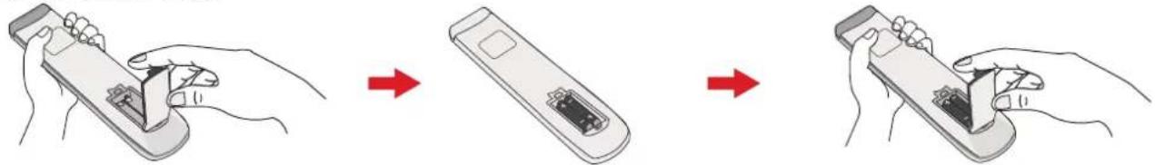 VIEWSONIC ViewBoard IFP8634 - 装入遥控器電池 - 1