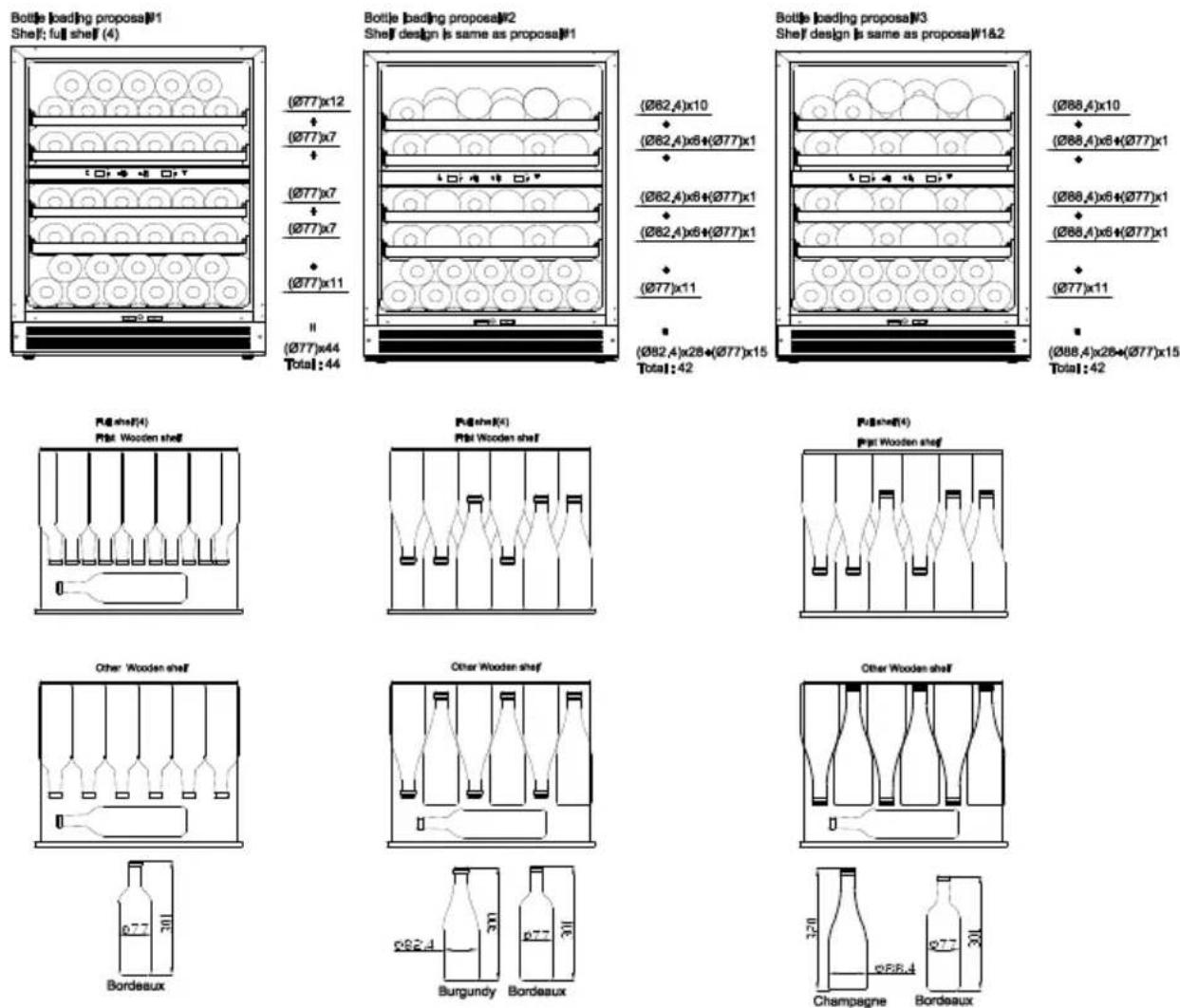 WHIRLPOOL WHWBU60D2B - Σύνολο: μέγιστο 44 φιάλες - 1
