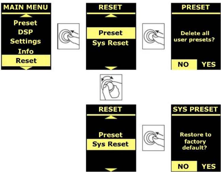 DB Technologies Ingenia IG5T - MENÚ RESET - 1