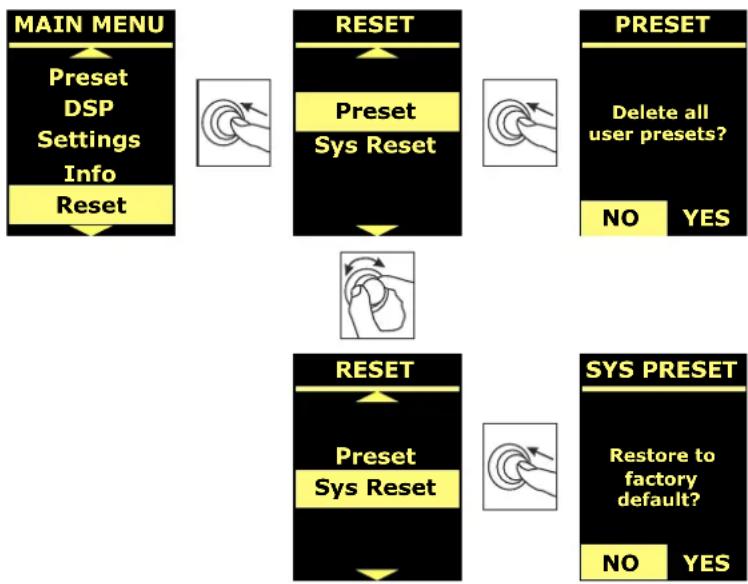 DB Technologies Ingenia IG5T - MENU RESET - 1