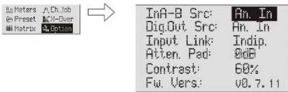 DB Technologies AC26N - MENU DESCRIPTION - OPTION - 1