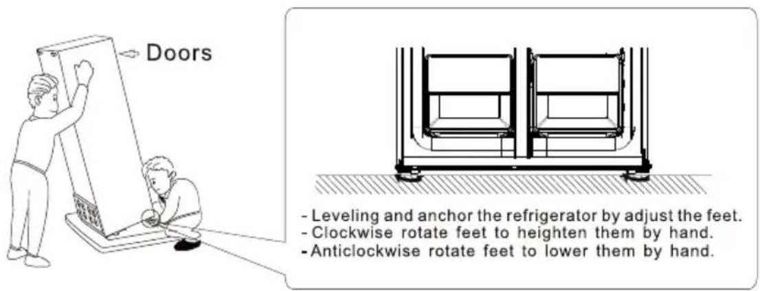 BEKO GNO52223MXPN - Levelling the unit - 1