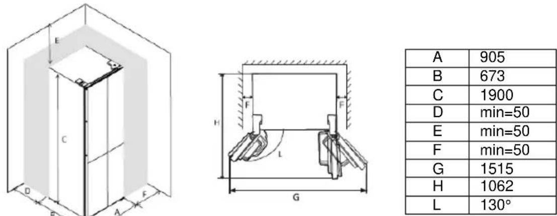 BEKO GNO52223MXPN - Requisiti di spazio - 1