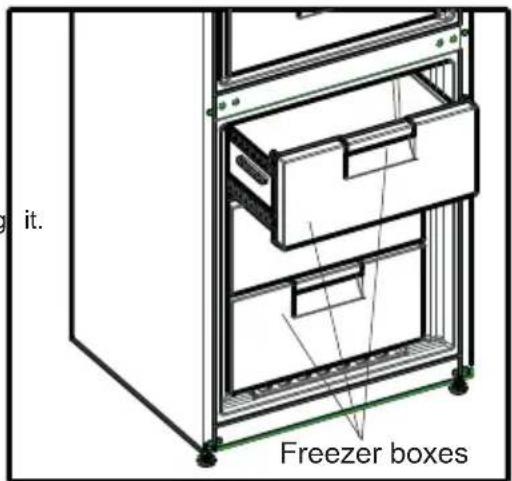 SHARP SJ-BA09RMXWC-EU - Removing the freezer box: - 2