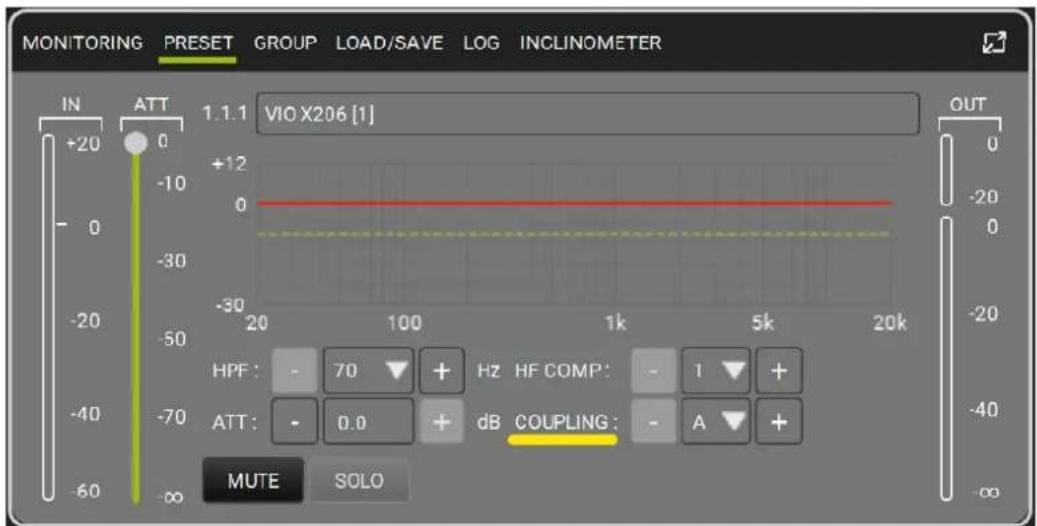DB Technologies VIO X206 - DSP-VOREINSTELLUNGSPARAMETER UND FERNSTEUERUNG - 1