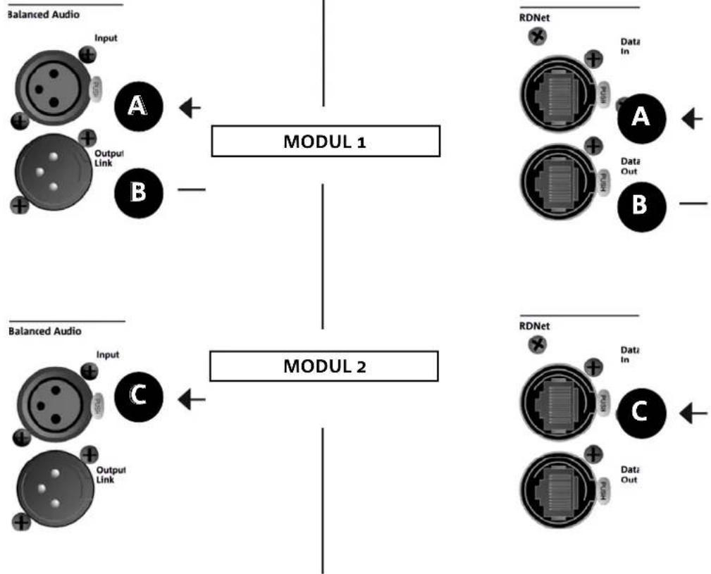 DB Technologies VIO L208 - VERBINDUNG UND RÜCKLAUF VON AUDIOSIGNAL UND RDNET - 1
