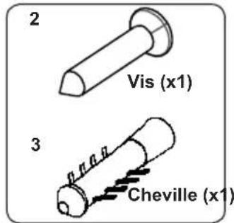 2 Vis (x1) 3 Cheville (x1)