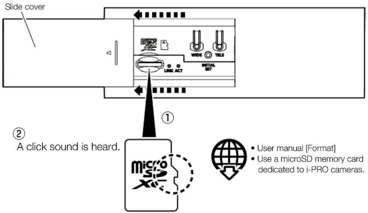 i-PRO WV-U11350-V3 - If necessary, insert a microSD memory card. - 1