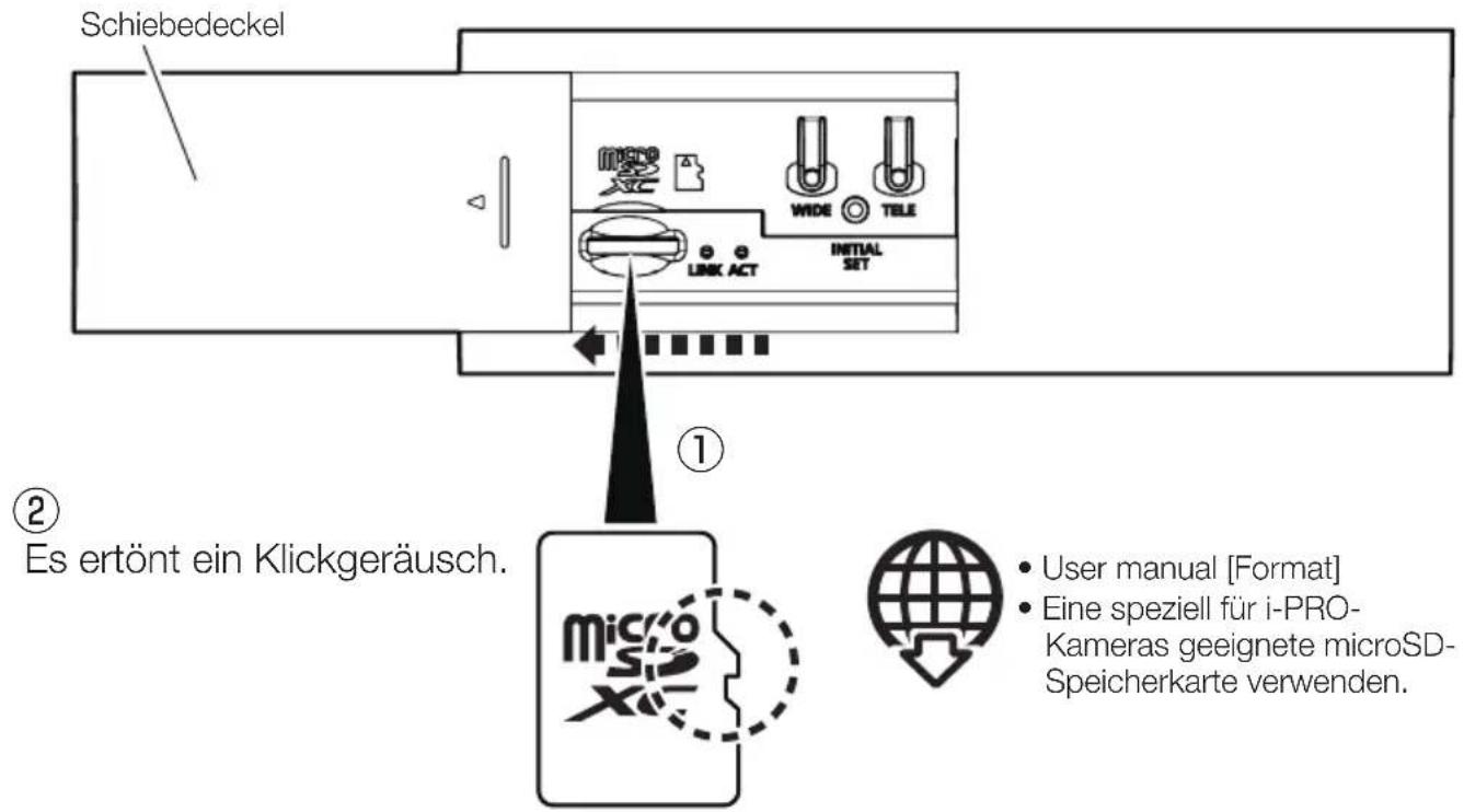 i-PRO WV-U11350-V3 - ■ Falls erforderlich, einsetzen einer microSD-Speicherkarte. - 1