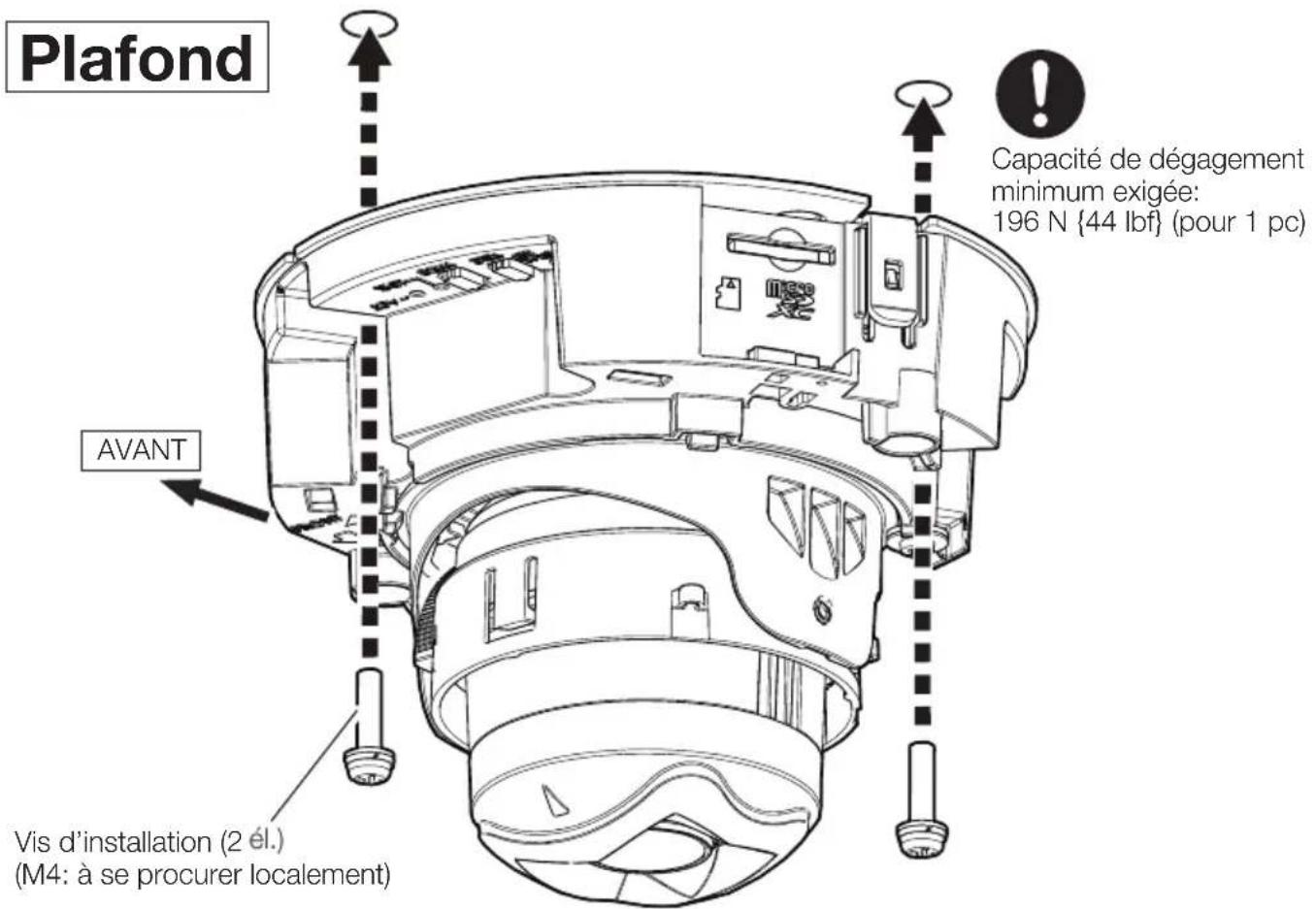 i-PRO WV-U21350-V3L - Monter directement laamera video sur la surface d'installation - 1