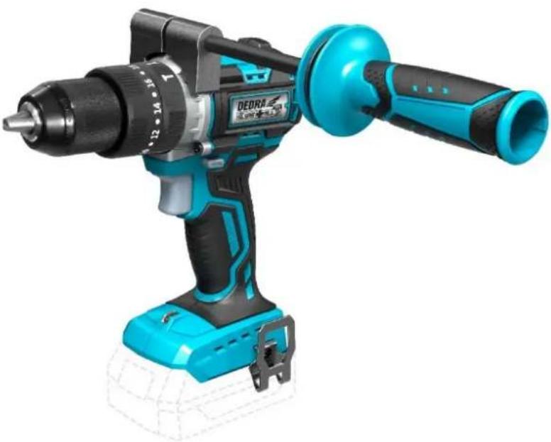 DEDRA DED7140 - Perceuse visseuse sans balai, impact 18V - 1