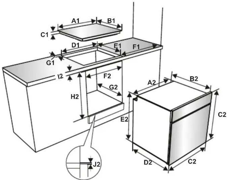 SHARP K-T2P51BMH-EU - EINBAUEN DER GERÄTE - 1
