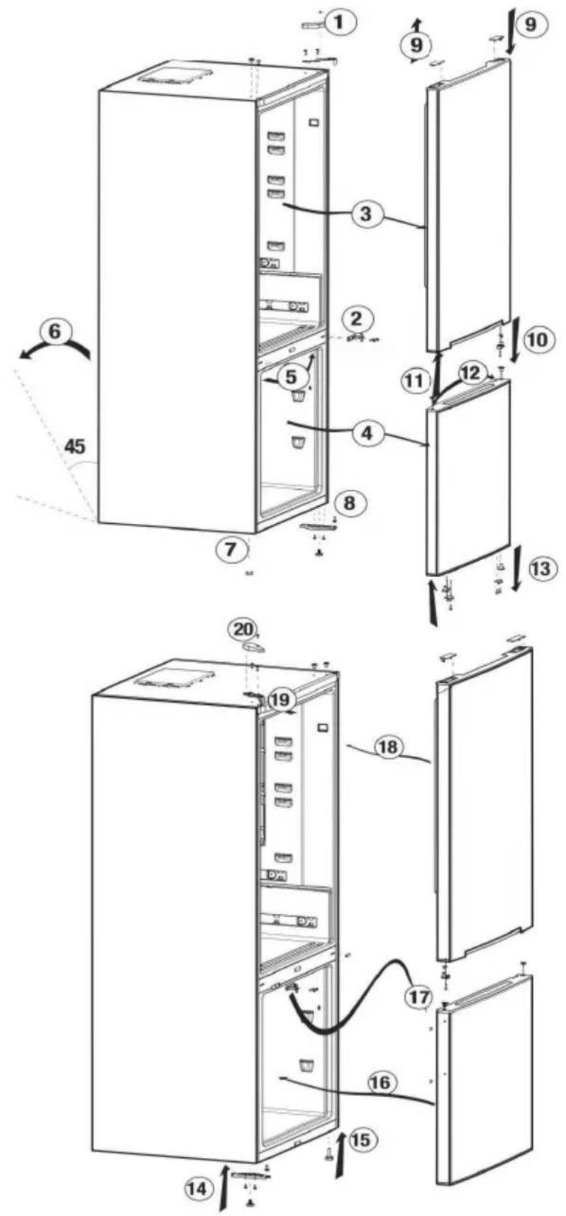 BEKO RCSA406K60XBN - Türanschlag umkehren - 1