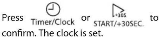 TOSHIBA MW3-AG20PE(BK) - SETTING THE CLOCK - 12