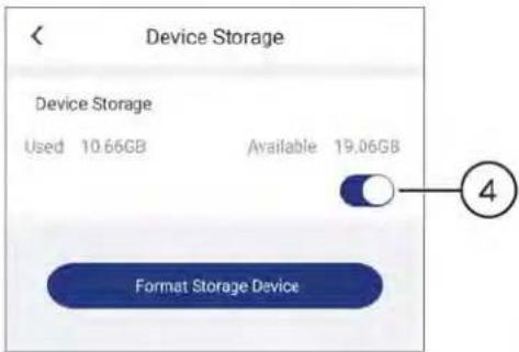 Lorex LNW16XF - Pour activer/désactiver le stockage de l'appareil : - 2
