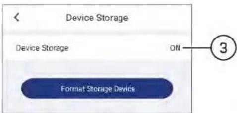 Lorex LNW16XF - Pour activer/désactiver le stockage de l'appareil : - 1