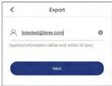 Lorex LNW16XF - Pour exporter les informations de votre compte : - 2