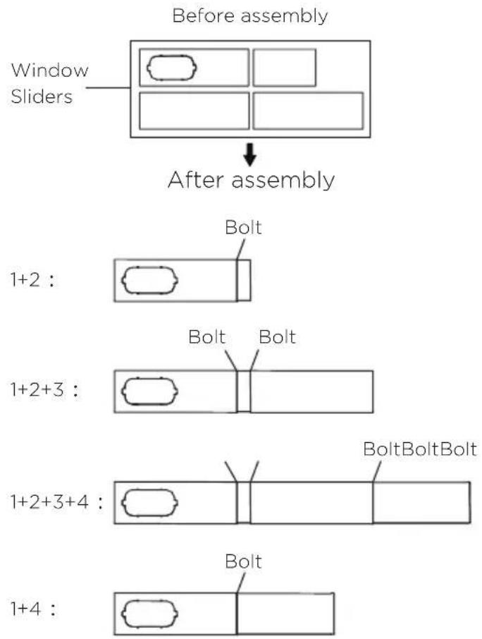 TOSHIBA TAPX08W5HWT - - Preparing the Adjustable Window Slider: - 1