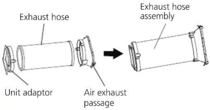 TOSHIBA TAPX08W5HWT - - The Exhaust Hose Assembly Installation (Window Type): - 1