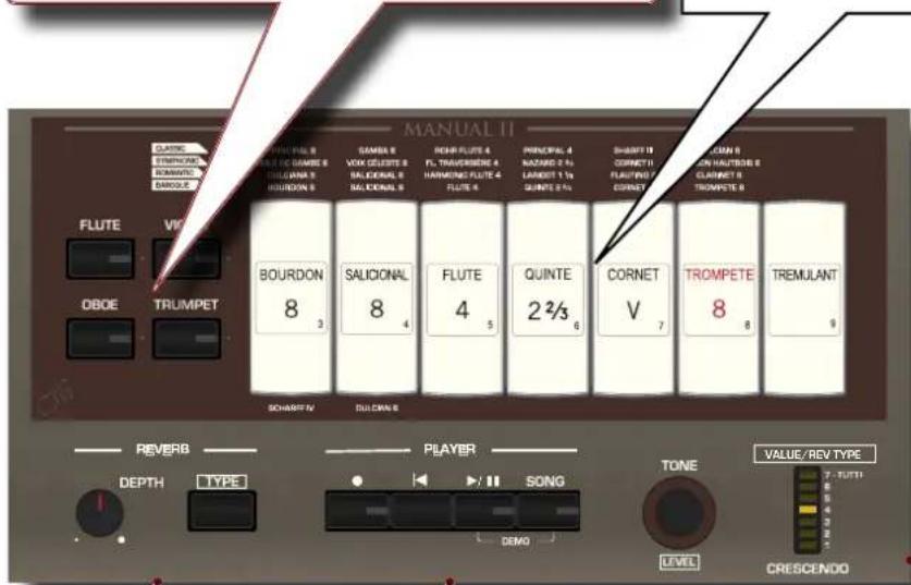 Dexibell Classico L4 - PEDAL, MANUAL I, MANUAL II division - 1