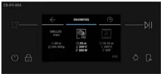 HAIER H4MWID49C6NQB - How to access Favorites menu from the oven: - 3