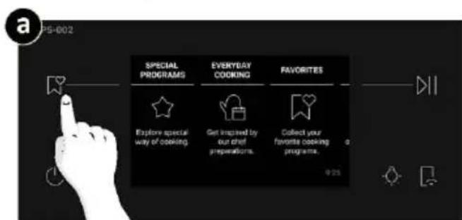 HAIER H4MWID49C6NQB - Het menu Favorieten openen vanaf de oven: - 1