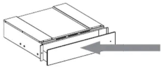 HOTPOINT GUD0ABF - To open and close the drawer, push the middle of the panel as shown in the figure. - 1