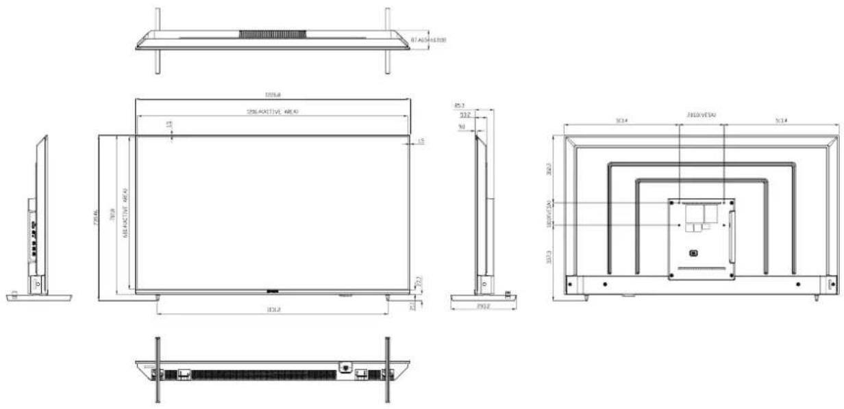 AG Neovo VA5501 - Dimensions de l'écran - 2